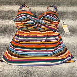 Catalina Striped Tankini Swimtop Size Medium NWT